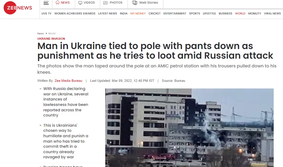 Viral video claimed to be of Ukraine military humiliating citizens for refusing to join the war was found to be a 2022 clip of ‘thieves’ being publicly humiliated.