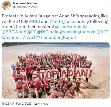An old photo of a protest against Adani’s coal-mine project in Australia is being falsely shared as a recent stir amid the Adani stocks rout.