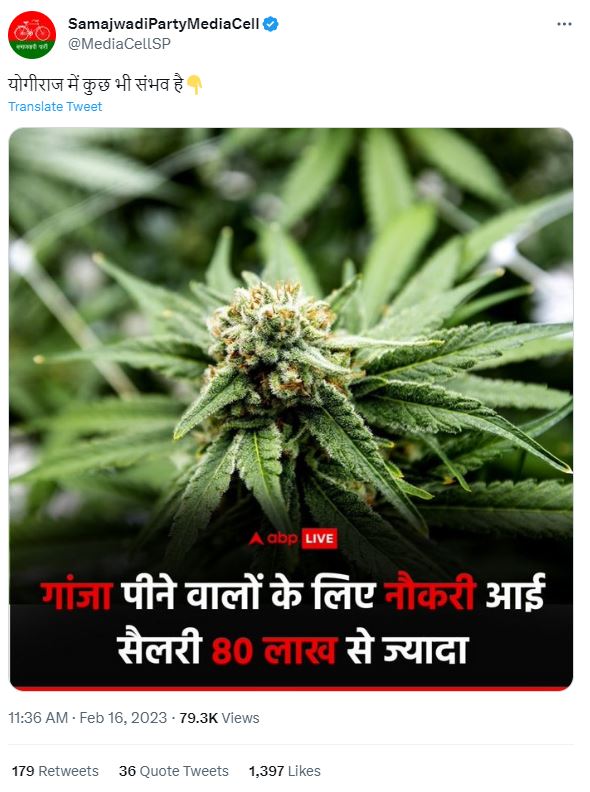 Fact Check: यूपी सरकारने गांजा ओढणाऱ्यांसाठी व्हेकेन्सी काढली आहे का? येथे सत्य वाचा