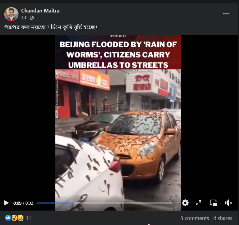 চীনে সম্প্রতি কৃমির বৃষ্টি হয়েছে image 1