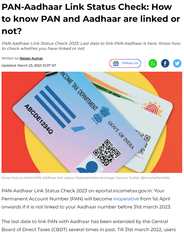 Fact Check: ३१ मार्च पर्यंत पॅन कार्ड आधारशी लिंक न केल्यास १० हजाराचा दंड? जाणून घ्या सत्य काय आहे 