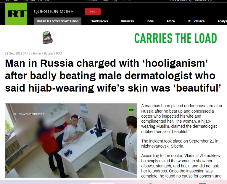 A 2021 video of a man beating up a doctor in Russia for “speaking inappropriately” to his wife falsely claimed to be of a Muslim immigrant assaulting a doctor in Spain for asking his wife to remove hijab for medical examination.