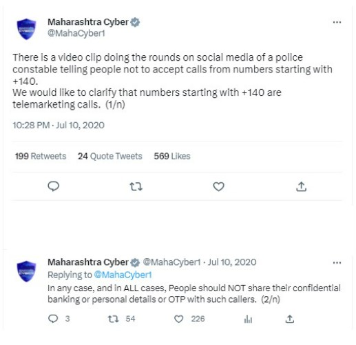 Screengrab from tweet by @MahaCyber1