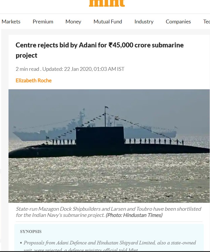 Screen shot of Live Mint's report