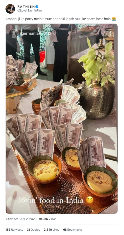 Fact Check: अंबानींनी NMACC कार्यक्रमात टिश्यू पेपर्सऐवजी ₹500 च्या नोटा दिल्या? जाणून घ्या व्हायरल इमेजमागील सत्य