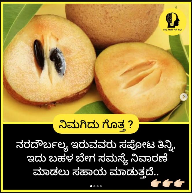 ನರದೌರ್ಬಲ್ಯ ಇರುವವರು ಸಪೋಟ ತಿನ್ನುವುದು ಒಳ್ಳೆಯದೇ, ವಾಸ್ತವಾಂಶ ಏನು?