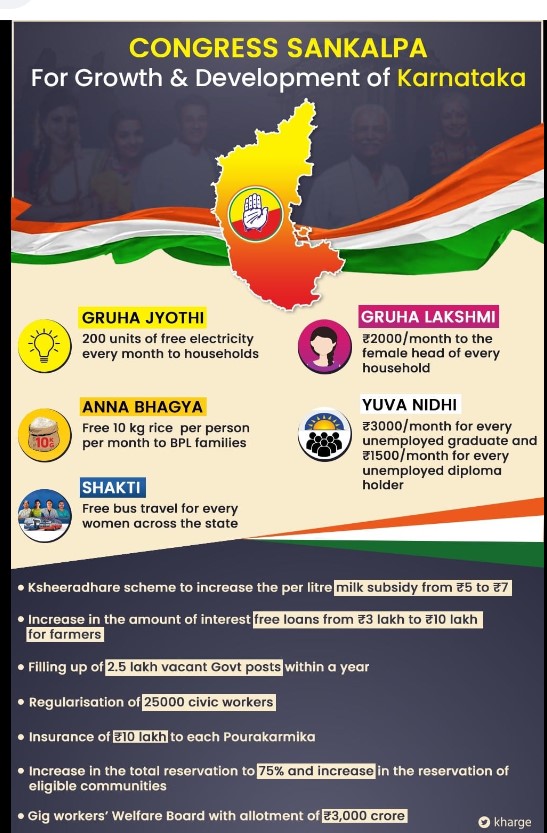 
Facebook post by Indian National Congress-Karnataka  on May 3,2023
