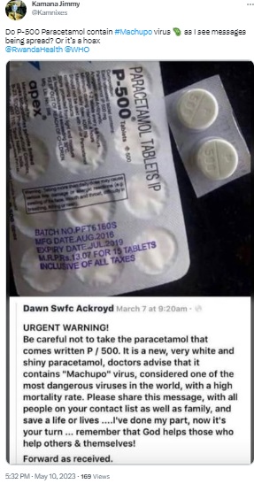 Fact Check: P-500 पॅरासिटामोल गोळ्यांमध्ये घातक माचुपो व्हायरस असतो का? व्हायरल अलर्टमागील सत्य हे आहे