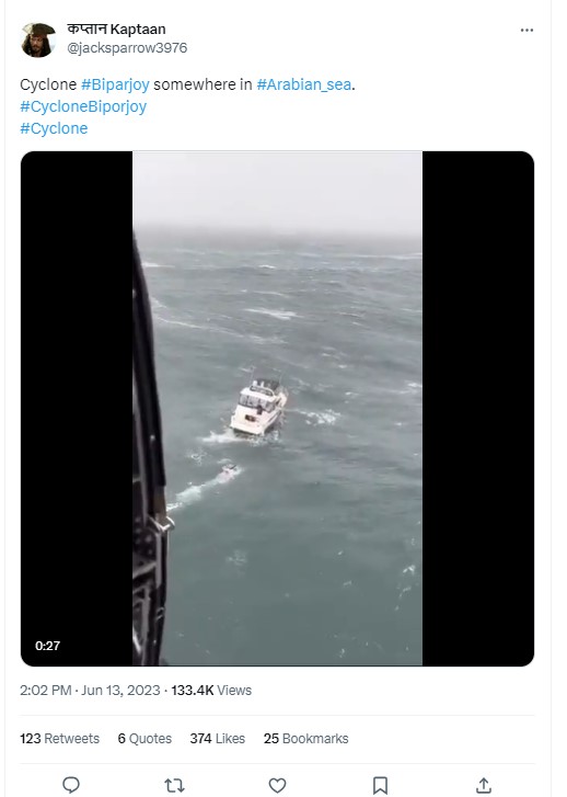 ಬಿಪರ್ ಜಾಯ್ ಚಂಡಮಾರುತದ ಪರಿಣಾಮ ತೋರಿಸಲು ಹಳೆಯ, ಸಂಬಂಧವೇ ಇಲ್ಲದ ವೀಡಿಯೋಗಳ ಬಳಕೆ!