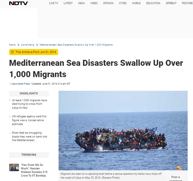 2016 photo of capsized boat off Libya falsely linked to 2023 Greek boat disaster.
