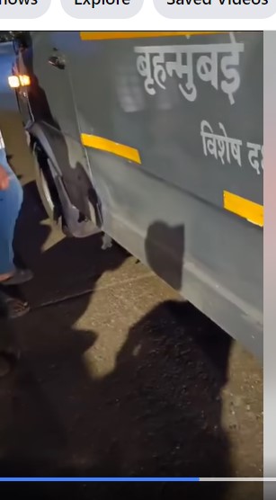 Brihanmumbai seen written in the vehicle in Hashtag Mumbai's Post