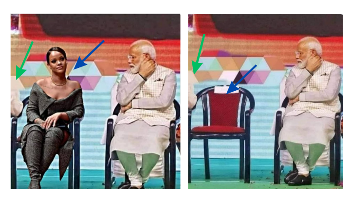 பிரதமர் மோடி பாடகி ரிஹானாவை பார்ப்பதாக கூறியதாக சமூக வலைத்தளங்களில் பரவும் படம்