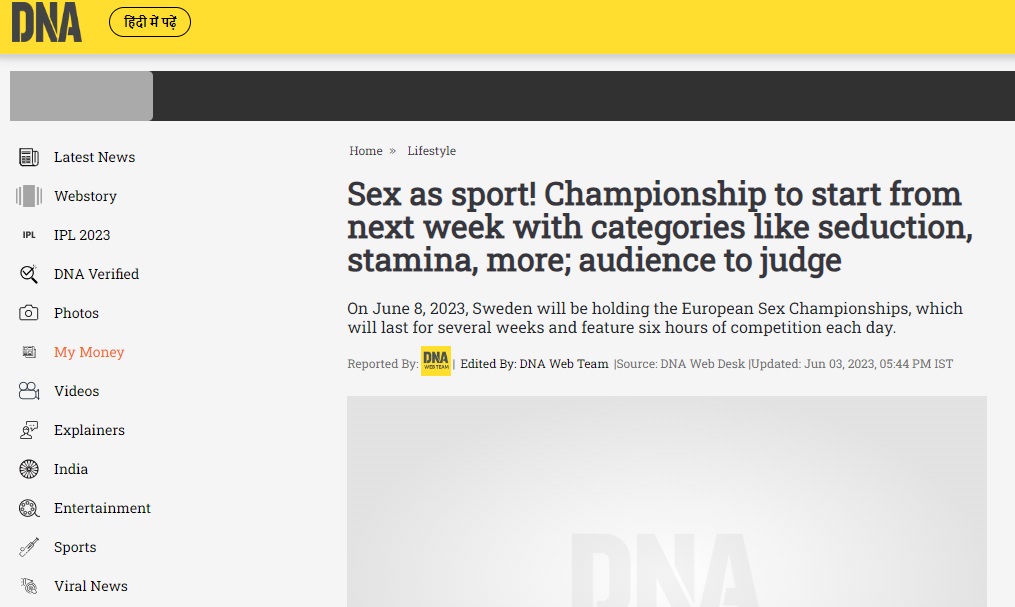 'स्वीडनला कलंकित करण्यासाठी खोटी माहिती', स्वीडनने सेक्सला एक खेळ म्हणून घोषित केल्याच्या रिपोर्टवर देशातील मुख्य क्रीडा संस्थेचा खुलासा