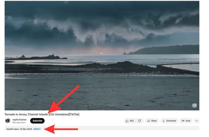 CGI ਸਿਮੂਲੇਸ਼ਨ ਵੀਡੀਓ ਨੂੰ ਸਾਈਕਲੋਨ ਬਿਪਰਜੋਏ ਨਾਲ ਜੋੜਕੇ ਕੀਤਾ ਵਾਇਰਲ