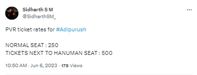 The seat next to Lord Hanuman during Adipurush screenings will not cost extra, Newschecker found.
