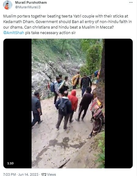 Newschecker’s investigation found that a communal angle was given to the viral video of a brawl between devotees and mule handlers at Kedarnath.