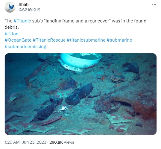 2004 photo of probable Titanic debris falsely linked to Titan submersible tragedy.