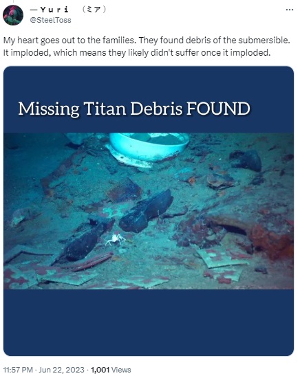 2004 photo of probable Titanic debris falsely linked to Titan submersible tragedy.