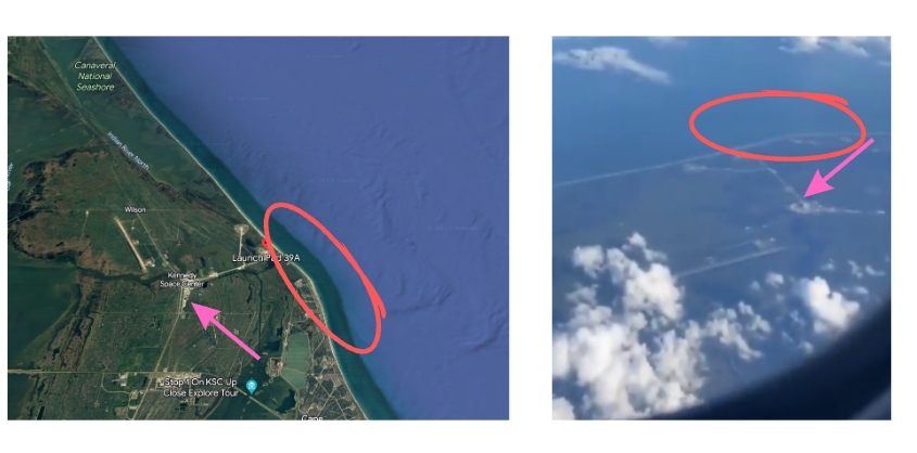 (L-R) Screengrab from Google Earth View and screengrab from viral video