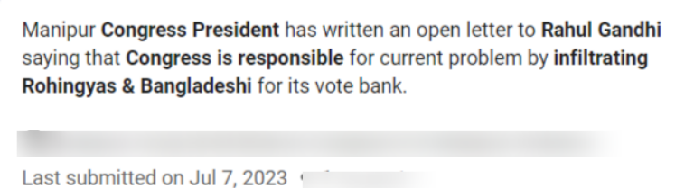 Manipur Congress President