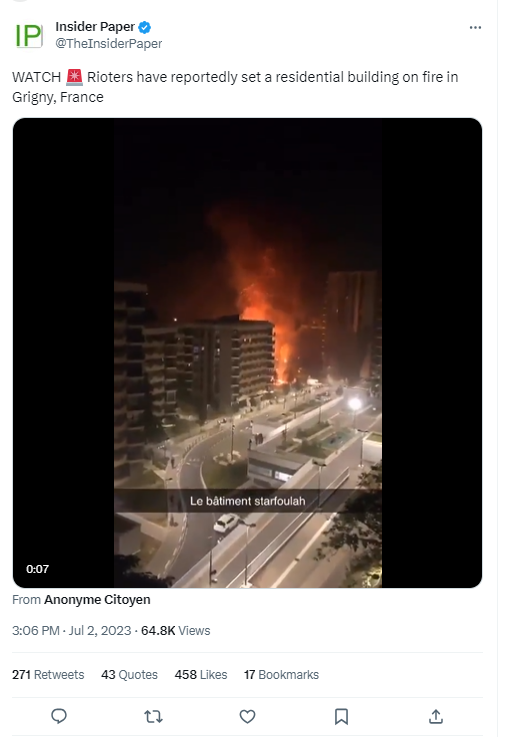 फ्रान्समधील दंगलीच्या पार्श्वभूमीवर, जुने आणि संबंध नसलेले व्हिडिओ सोशल मीडियावर व्हायरल