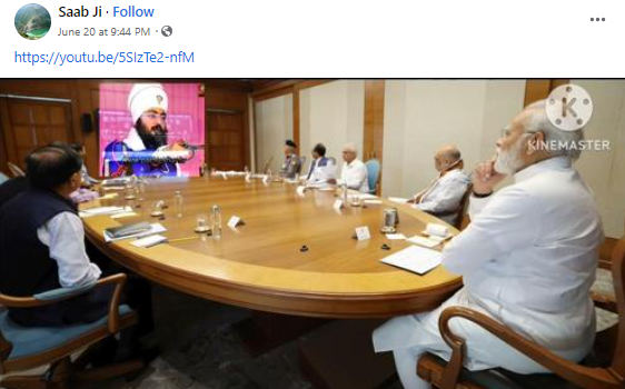 ਪ੍ਰਧਾਨ ਮੰਤਰੀ ਨਰਿੰਦਰ ਮੋਦੀ ਜਰਨੈਲ ਸਿੰਘ ਭਿੰਡਰਾਂਵਾਲੇ ਦੀ ਸਾਖੀ ਸੁਣ ਰਹੇ ਹਨ