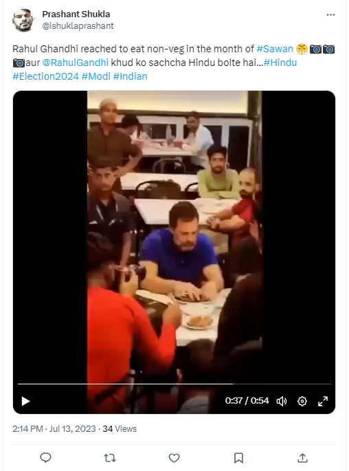 Rahul Gandhi Relishing Non-Vegetarian Food