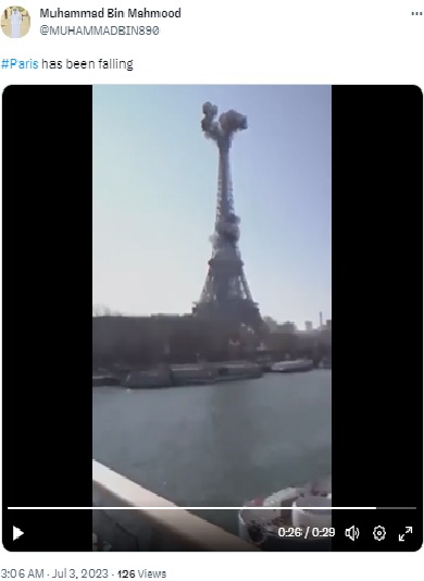 A CGI video released by Ukraine last year, which was created by a French film-maker, as an awareness message during the Russia war has been falsely claimed to be real footage of airstrikes in Paris.