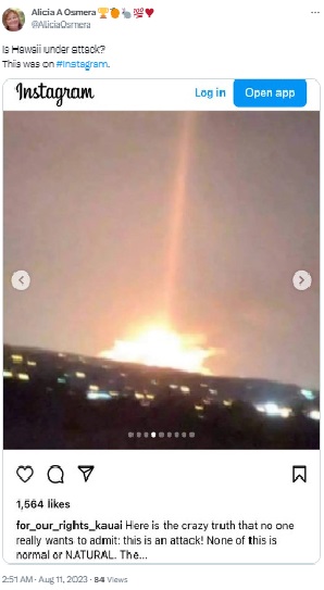 Viral images are of unrelated events from 2018. One image is most likely of a cold-weather phenomenon after a meteor strike in Michigan, while the other is of a SpaceX rocket launch in the same year.