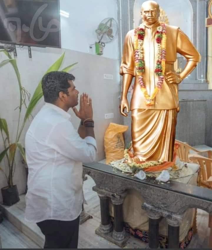 அண்ணாமலை காமராசர் சிலையை வணங்கியதாக வைரலாகும் புகைப்படம்