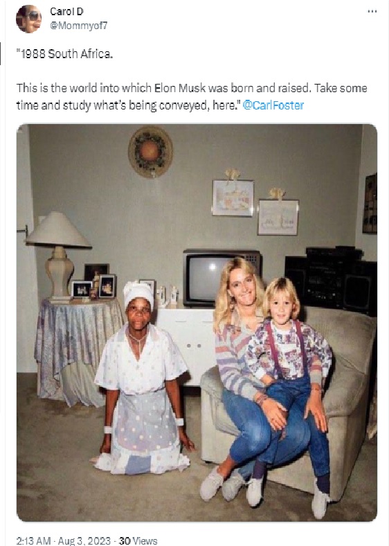 This Is Not A Childhood Photo Of Elon Musk With His Mother And Domestic Help
