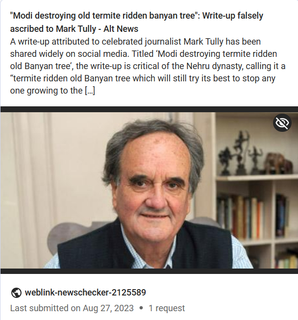 Fact Check: मार्क टुलीच्या नावावर व्हायरल भाजप समर्थक मेसेज बनावट आहे