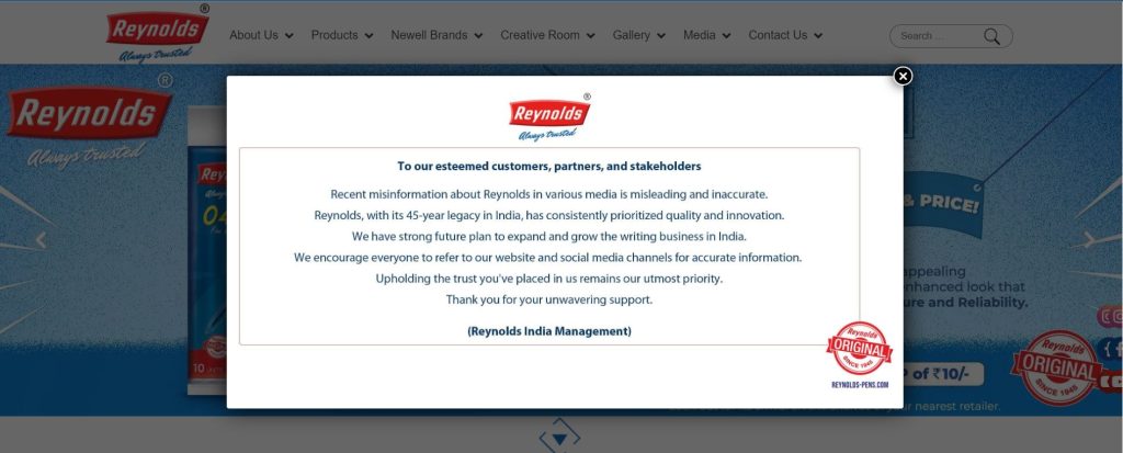 Fact Check: ಭಾರತದಲ್ಲಿ ರೆನಾಲ್ಡ್ ಪೆನ್ ಉತ್ಪಾದನೆಯನ್ನು ಸ್ಥಗಿತಗೊಳಿಸಲಾಗಿದೆಯೇ, ಸತ್ಯ ಏನು?