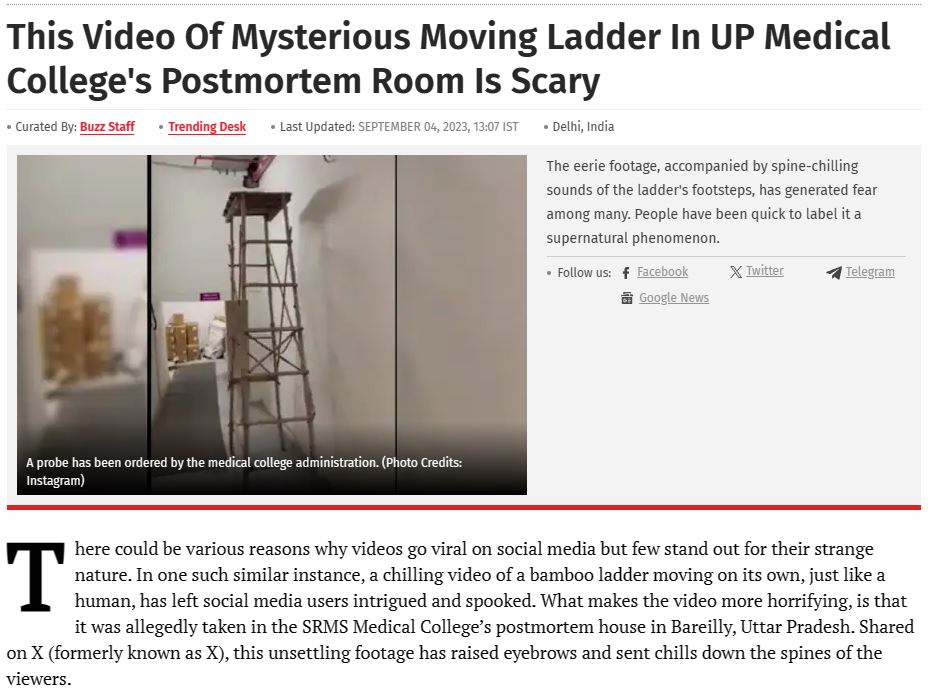 Fact Check: ಮೆಡಿಕಲ್ ಕಾಲೇಜಿನಲ್ಲಿ ಚಲಿಸಿದ ಏಣಿ ಎಂಬ ವೀಡಿಯೋ ಹಿಂದಿನ ಸತ್ಯ ಏನು?