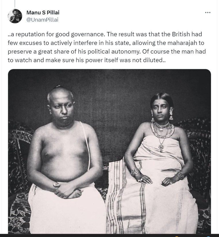 Screen Shot of Manu S Pillai's Tweet