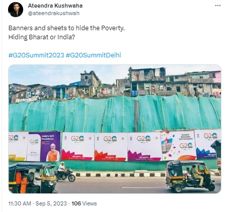 नवी दिल्लीत G20 शिखर परिषदेपूर्वी मुंबईतील जुना फोटो झालाय व्हायरल