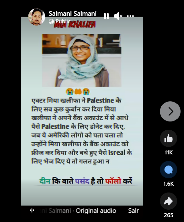 Fact Check: अमेरिकेने मिया खलिफाचे बँक खाते गोठवले का? व्हायरल दाव्याचे सत्य येथे वाचा