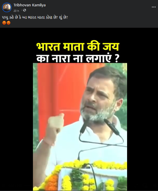 રાહુલ ગાંધીને ભારત માતાનો અર્થ ખબર નથી