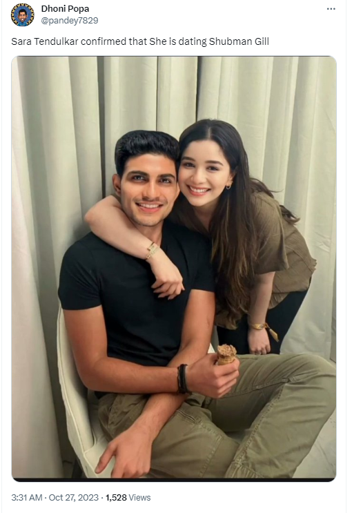 ਸਾਰਾ ਤੇਂਦੁਲਕਰ ਤੇ ਸ਼ੁਭਮਨ ਗਿੱਲ ਦੀ ਵਾਇਰਲ ਤਸਵੀਰ ਐਡੀਟਡ ਹੈ