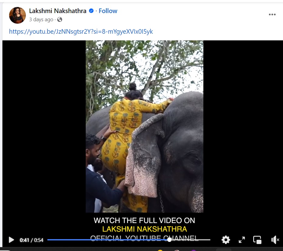 Facebook Video by Lakshmi Nakshathra 