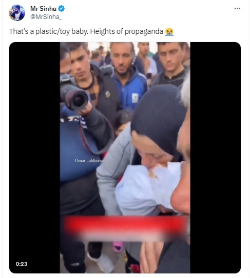 Video Of Palestinian Family Mourning Dead baby Shared As Staged Video With Toy Baby