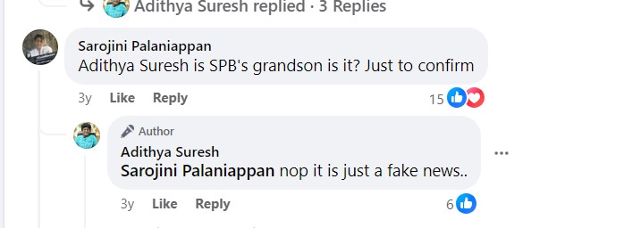 Response given by Aditya Suresh to a question