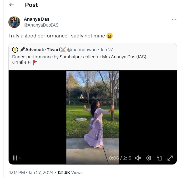 Tweet by  Ananya Das