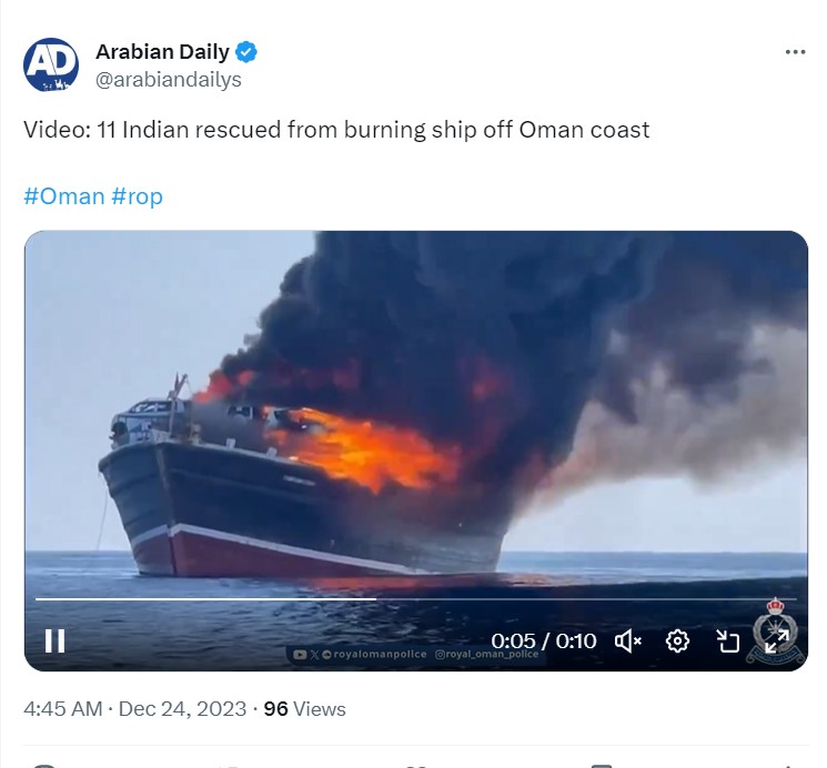 Tweet by Arabian Daily 