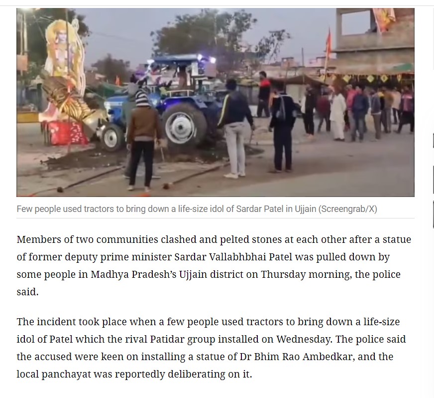 Screen shot of the report by Indian Express