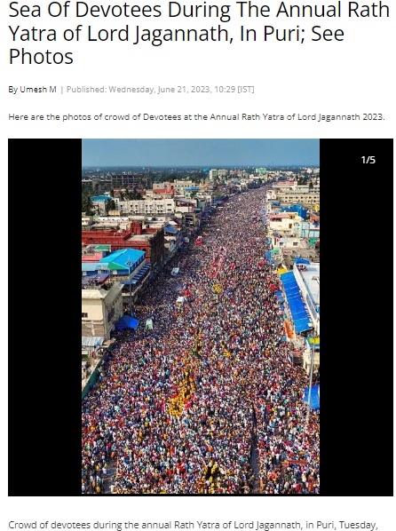 Screen shot of OneIndia report