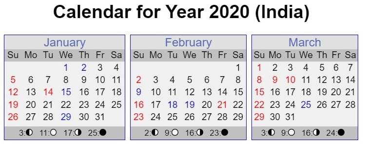 2020 Calendar
