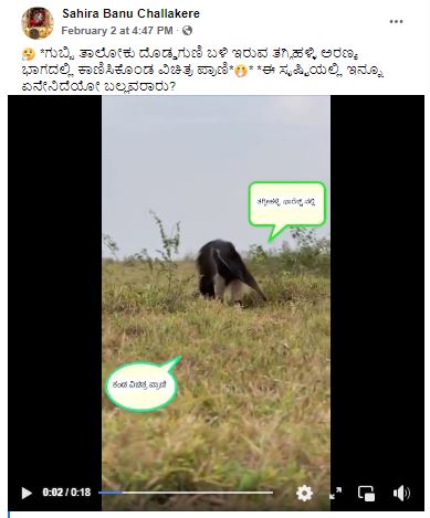 Fact Check: ತುಮಕೂರು ಗುಬ್ಬಿ ತಾಲೂಕಿನಲ್ಲಿ ವಿಚಿತ್ರ ಪ್ರಾಣಿಯೊಂದು ಕಾಣಿಸಿಕೊಂಡಿದೆ ಎನ್ನುವುದು ನಿಜವೇ?