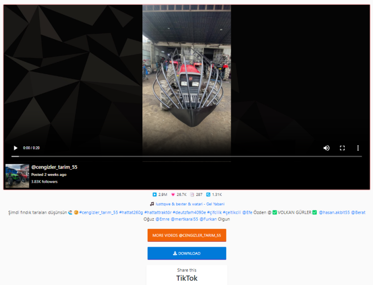 Fact Check: ರೈತರ ಪ್ರತಿಭಟನೆಗೆ ಮಾರ್ಪಡಿಸಲಾದ ಟ್ರಾಕ್ಟರ್ ತಯಾರಿಸಲಾಗಿದೆ ಎಂದ ವೀಡಿಯೋ ಟರ್ಕಿಯದ್ದು!