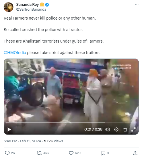 Protesting Farmers ‘Crushed’ Cop Under Tractor?